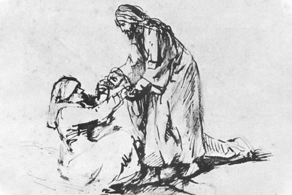 Healing of Peter's Mother in Law, Rembrandt (1660)